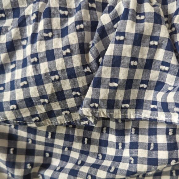 J Crew Blue and White Gingham Flutter Cami Top Sz 8 - Picture 5 of 9